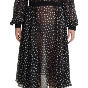 Dolce & Gabbana Elegant Polka Dot Silk Midi Dress