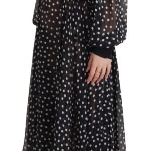 Dolce & Gabbana Elegant Polka Dot Silk Midi Dress