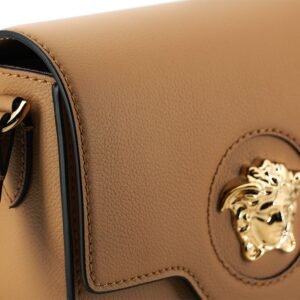 Versace Elegant Calf Leather Shoulder Bag in Brown