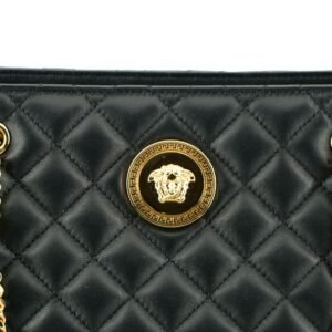 Versace Elegant Quilted Nappa Leather Tote Bag