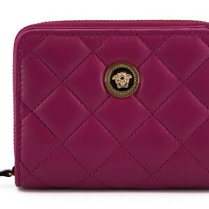 Versace Elegant Purple Quilted Leather Wallet