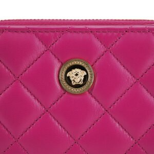 Versace Elegant Purple Quilted Leather Wallet