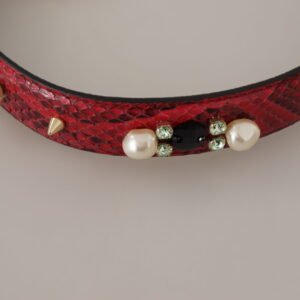 Dolce & Gabbana Elegant Red Python Leather Shoulder Strap