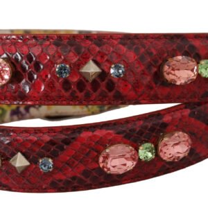 Dolce & Gabbana Elegant Red Python Leather Bag Strap