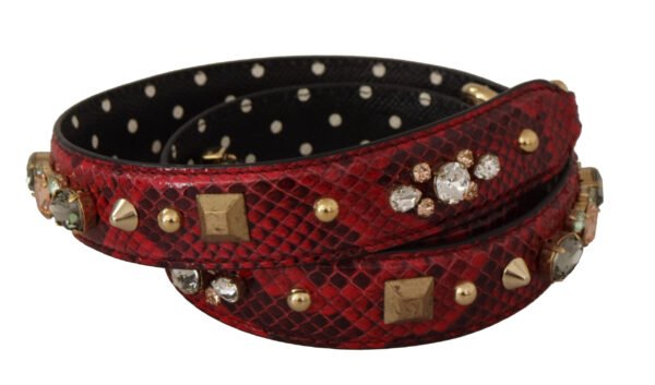 Dolce & Gabbana Red Python Leather Shoulder Bag Strap - Image 2