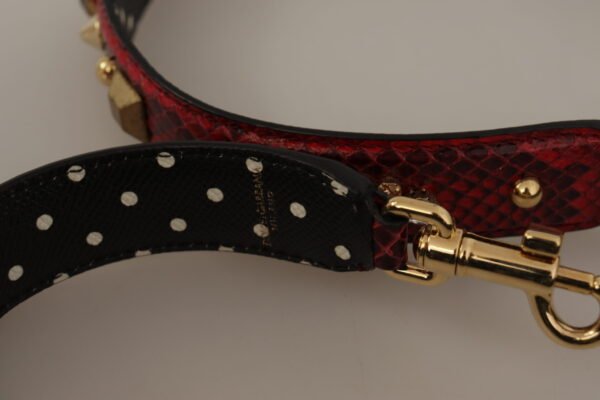 Dolce & Gabbana Red Python Leather Shoulder Bag Strap - Image 4