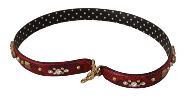 Dolce & Gabbana Red Python Leather Shoulder Bag Strap - Image 8