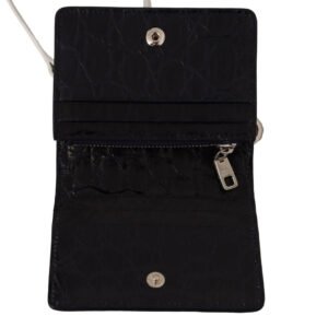 Dolce & Gabbana Blue Exotic Leather Bifold Wallet with Strap