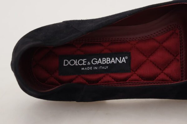 Dolce & Gabbana Black Gold Crystal Sequined Loafers - Image 3