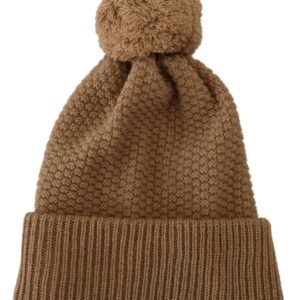 Dolce & Gabbana Elegant Camel Knit Beanie with Fur Accent