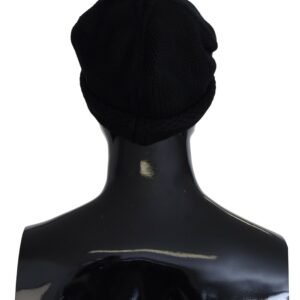 Dolce & Gabbana Elegant Black Virgin Wool Beanie Hat