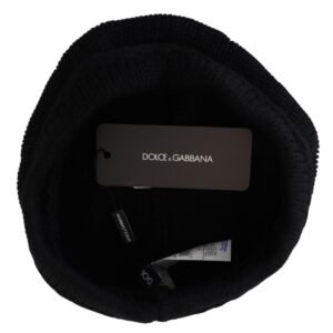 Dolce & Gabbana Elegant Black Virgin Wool Beanie Hat