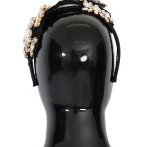 Dolce & Gabbana Elegant Black Crystal Headband Diadem