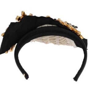 Dolce & Gabbana Elegant Black Crystal Headband Diadem