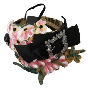 Dolce & Gabbana Elegant Crystal-Embellished Floral Headband