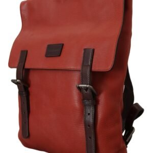 Dolce & Gabbana Elegant Calfskin Leather Backpack in Orange