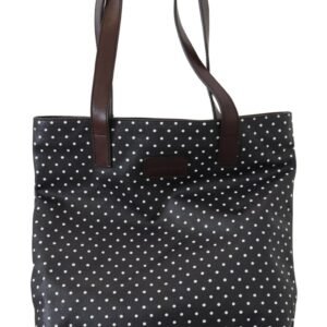 Dolce & Gabbana Elegant Canvas & Leather Tote Bag – Black & White