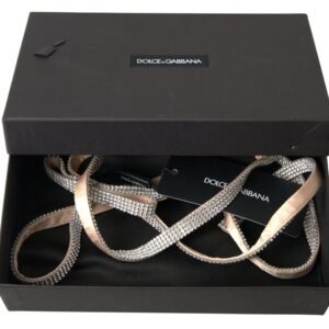 Dolce & Gabbana Elegant Crystal Skinny Silk Bow Belt