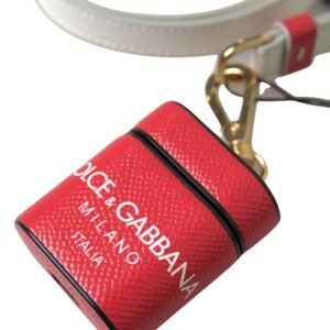 Dolce & Gabbana Elegant Red Leather Airpods Case