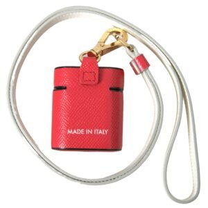 Dolce & Gabbana Elegant Red Calf Leather Airpods Case