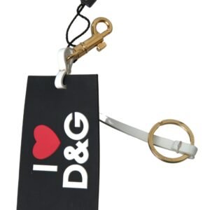 Dolce & Gabbana Chic Black and Gold Designer Keychain