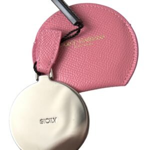 Dolce & Gabbana Elegant Pink Leather Mirror Holder