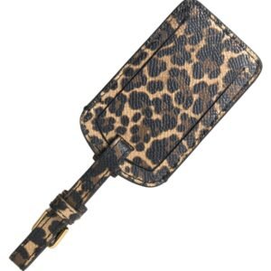 Dolce & Gabbana Elegant Leopard Leather Luggage Tag