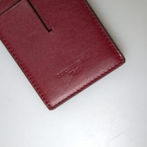 Dolce & Gabbana Elegant Red Leather Cardholder with Lanyard