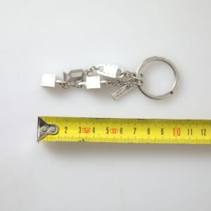 Dolce & Gabbana Silver Brass Logo Charm Keychain