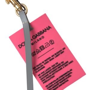 Dolce & Gabbana Chic Pink Leather-Trimmed Keychain