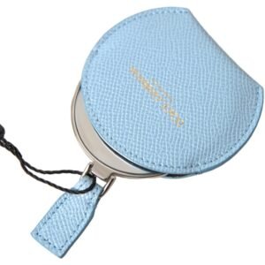 Dolce & Gabbana Elegant Leather Mirror Holder in Light Blue