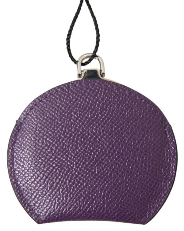 Dolce & Gabbana Elegant Purple Leather Mirror Holder - Image 2