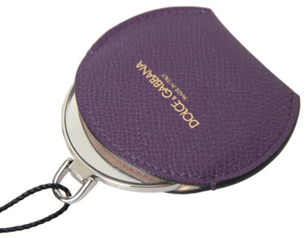 Dolce & Gabbana Elegant Purple Leather Mirror Holder - Image 3