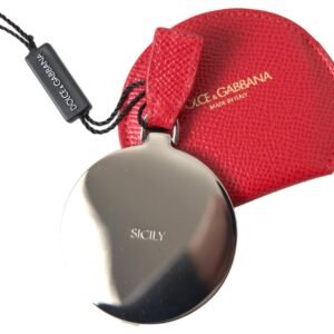 Dolce & Gabbana Elegant Red Leather Mirror Holder