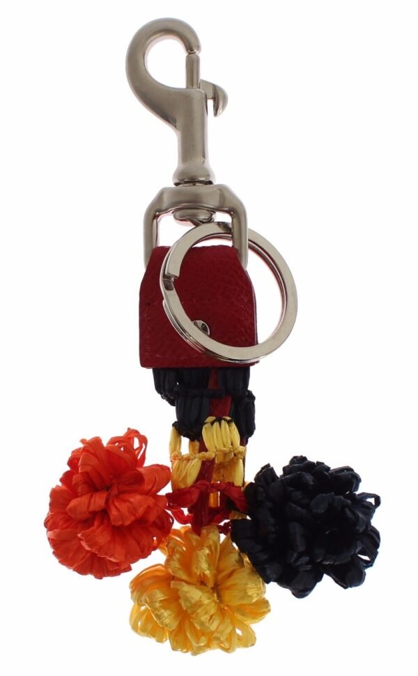 Dolce & Gabbana Multicolor Sicily Raffia Leather Keychain - Image 2