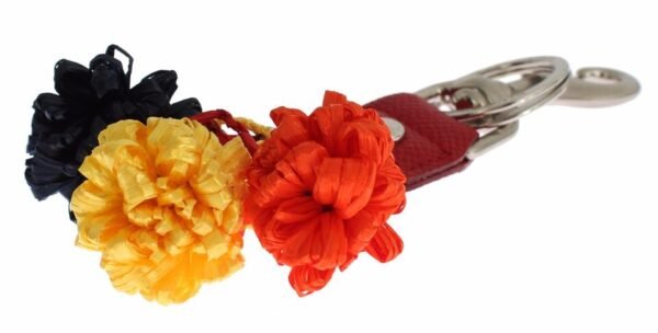 Dolce & Gabbana Multicolor Sicily Raffia Leather Keychain - Image 4