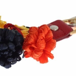 Dolce & Gabbana Chic Multicolor Raffia Leather Keychain