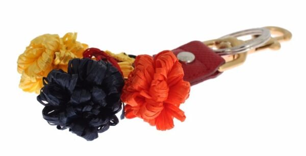 Dolce & Gabbana Chic Multicolor Raffia Leather Keychain - Image 3