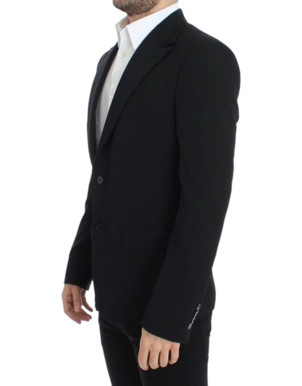 Dolce & Gabbana Elegant Slim Fit Black Wool Blazer - Image 2