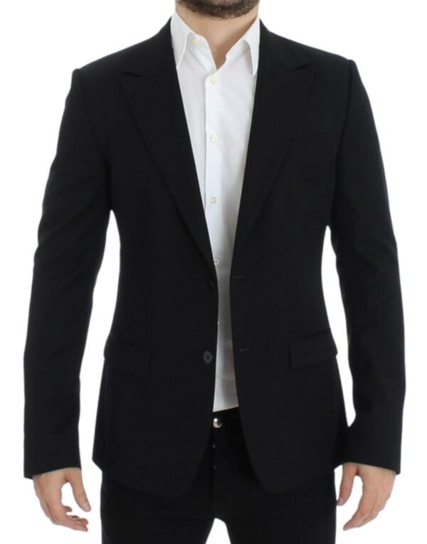 Dolce & Gabbana Elegant Slim Fit Black Wool Blazer - Image 6