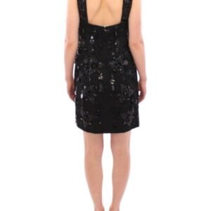 Dolce & Gabbana Elegant Sequined Floral Mini Shift Dress