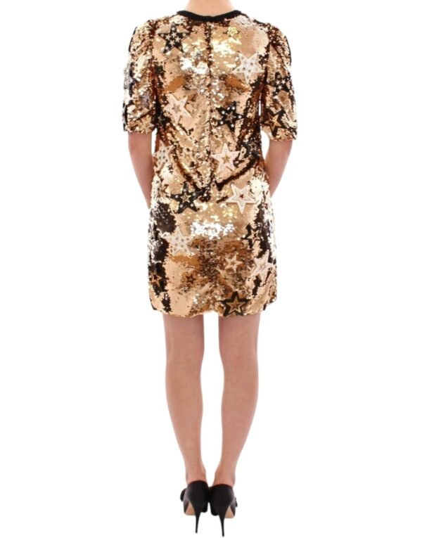 Dolce & Gabbana Exquisite Gold Sequined Star Sheath Dress - Image 3