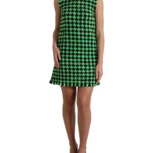 Dolce & Gabbana Elegant Houndstooth Knitted Mini Dress