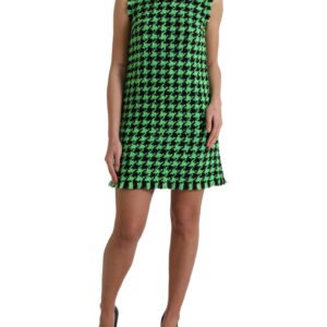 Dolce & Gabbana Elegant Houndstooth Knitted Mini Dress