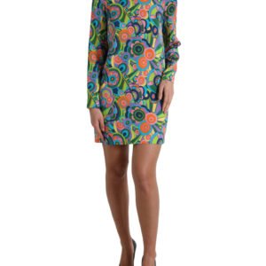 Dolce & Gabbana Multicolor Geometric Silk Mini Dress