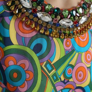 Dolce & Gabbana Multicolor Geometric Silk Mini Dress