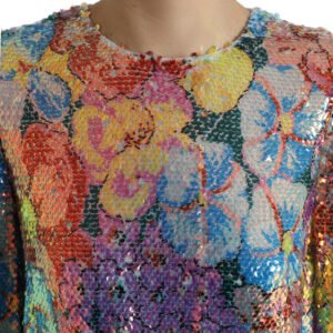 Dolce & Gabbana Elegant Floral Sequined Mini Dress