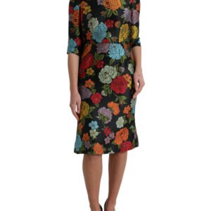 Dolce & Gabbana Elegant Floral Embroidered Pencil Dress