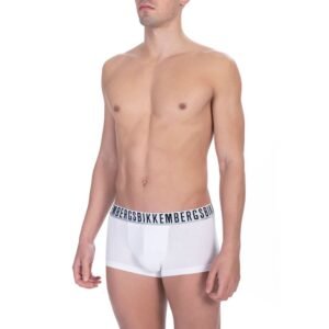 Bikkembergs White Cotton Men’s Underwear Trunk Pack