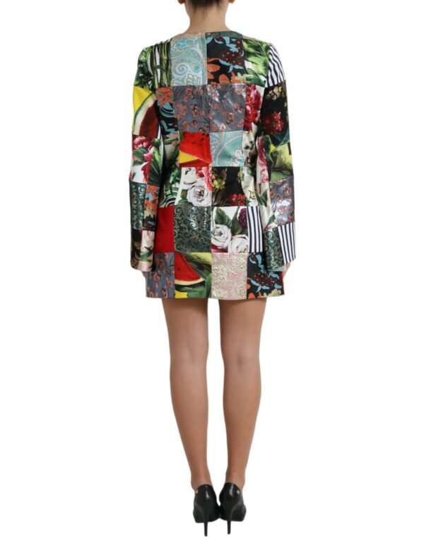 Dolce & Gabbana Floral Jacquard Mini Shift Dress Masterpiece - Image 3